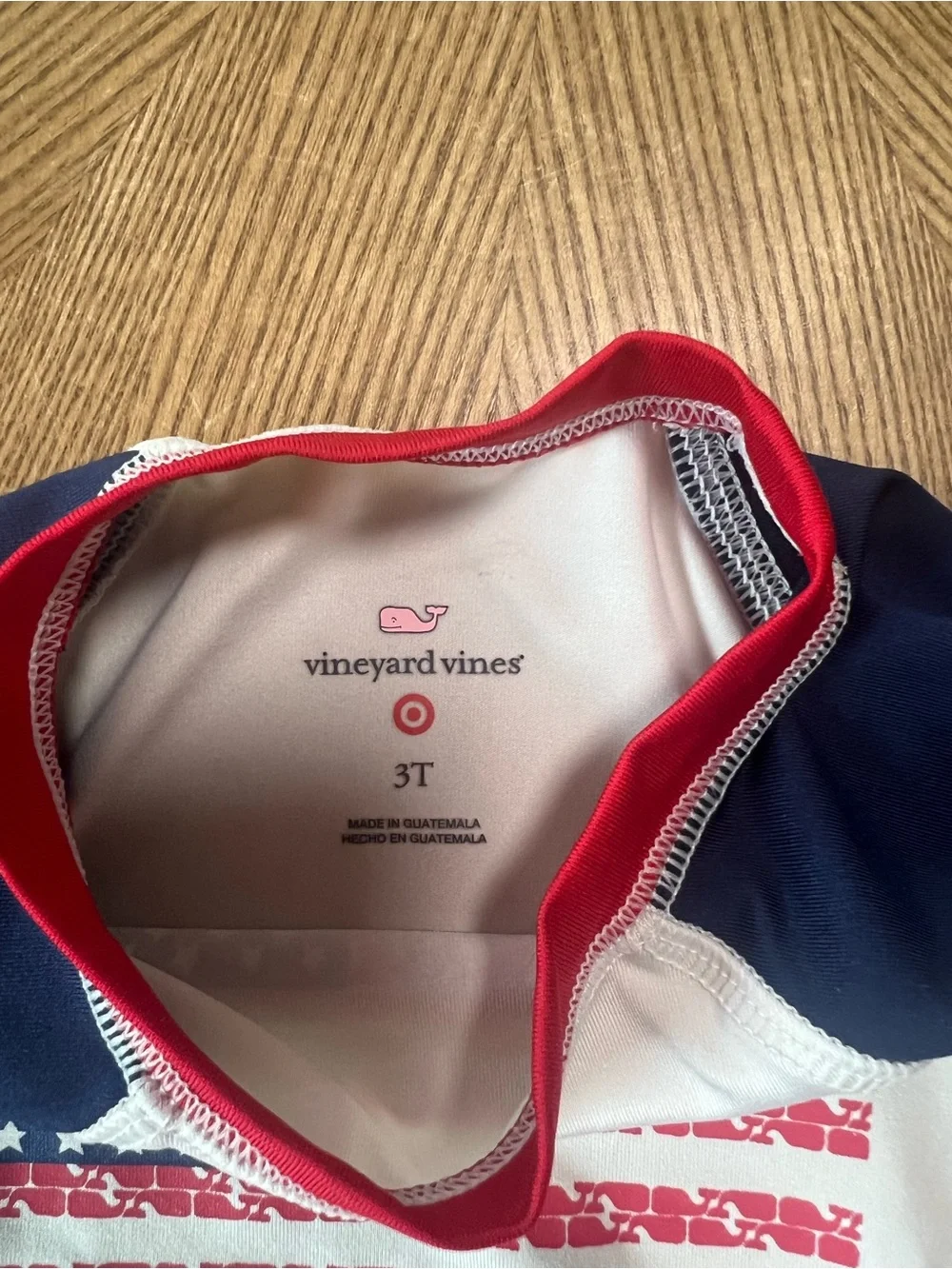 Vineyard Vines USA flag toddler swim top/rashgaurd size 3T